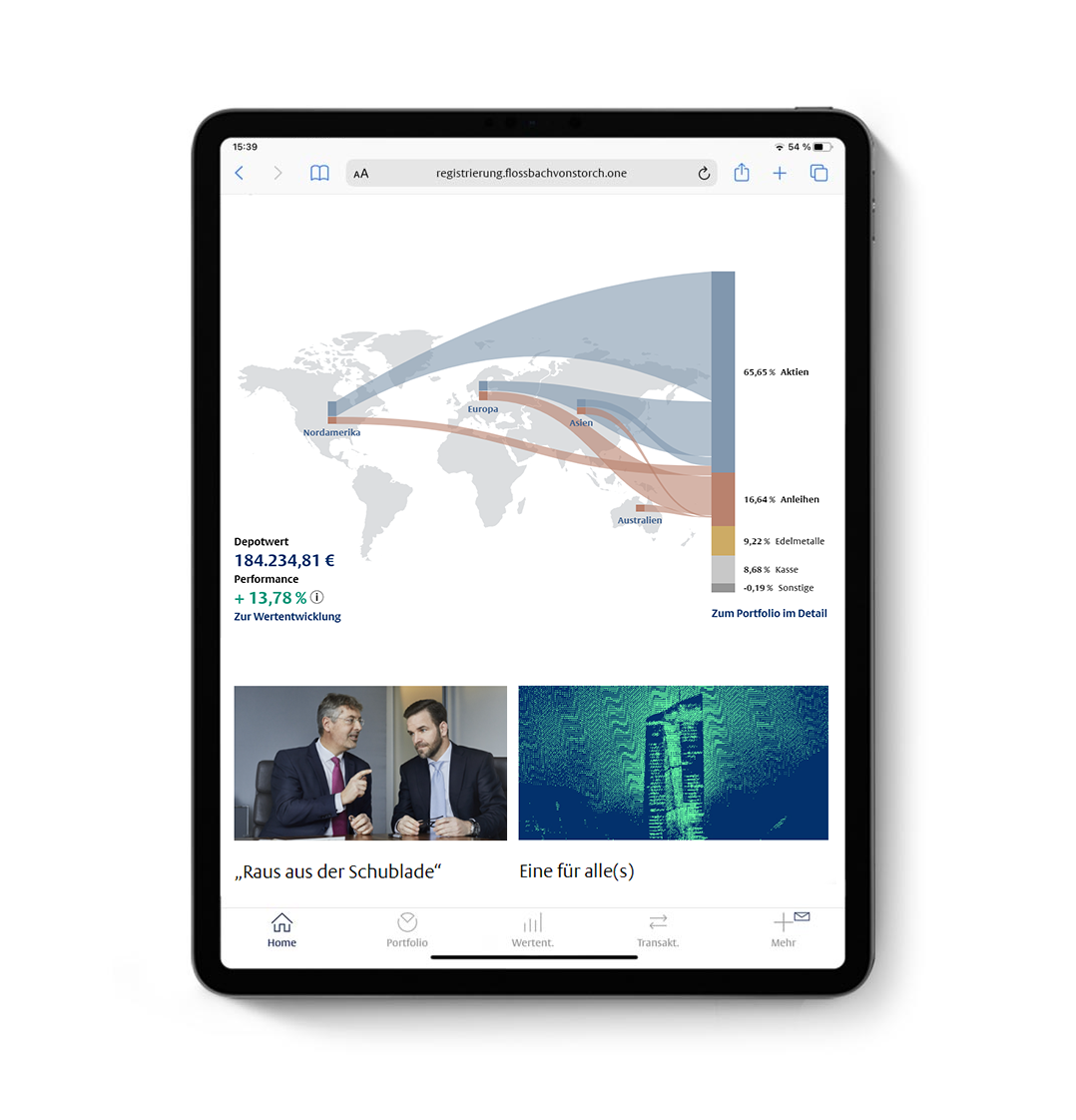 Ipad Ansicht - Portfolio Übersicht